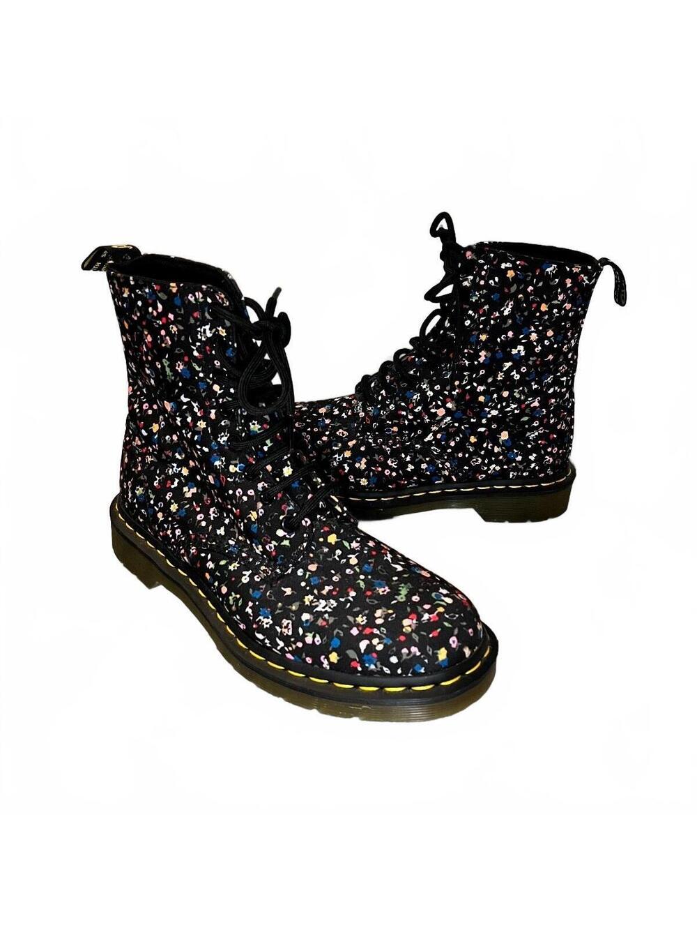Dr. Martens Page Courtney Floral Canvas Boots Size 9